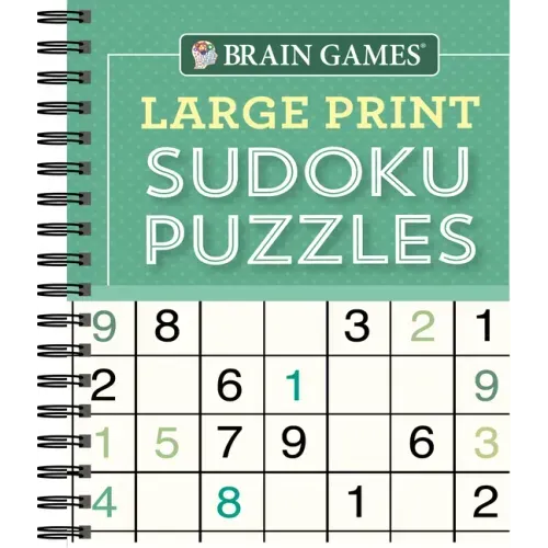 Brain Games - Large Print Sudoku Puzzles (Green)