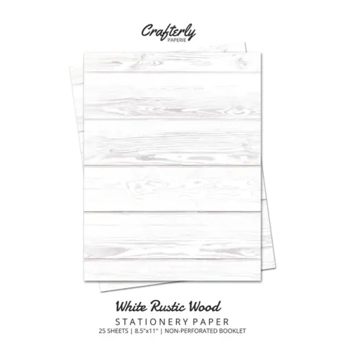 White Rustic Wood Stationery Paper: Cute Letter Writing Paper for Home, Office, Letterhead Design, 25 Sheets