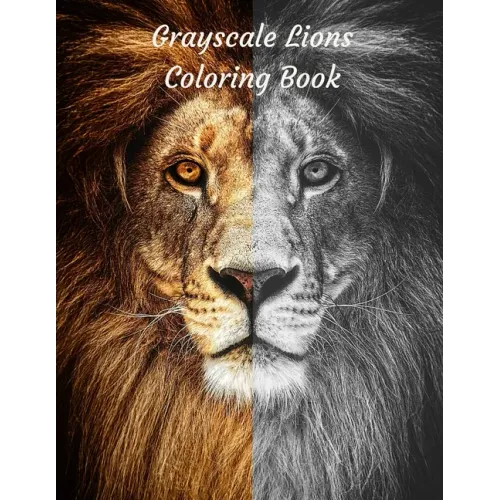 Grayscale Lions Coloring Book