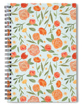 Burnt Orange Floral Pattern - Spiral Notebook