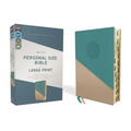 Niv, Personal Size Bible, Large Print, Leathersoft, Teal/Gold, Red Letter, Thumb Indexed, Comfort Print