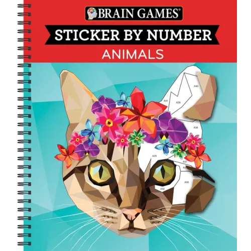 Brain Games - Sticker by Number: Animals (28 Images to Sticker)