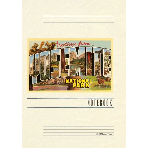 Vintage Lined Notebook Greetings from Yosemite National Park