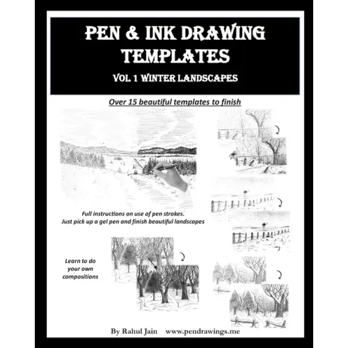 Pen and Ink Drawing Templates: vol. 1 Winter Landscapes