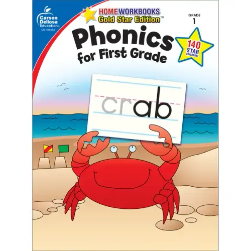 Phonics for First Grade, Grade 1: Gold Star Edition Volume 11