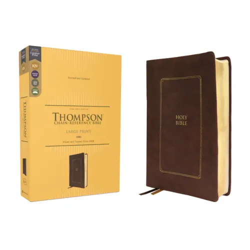 Kjv, Thompson Chain-Reference Bible, Large Print, Leathersoft, Brown, Red Letter, Comfort Print