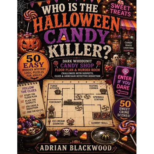 Who Is the Halloween Candy Killer? 50 Easy Murder Mystery Logic Puzzles for Adults: Dark Whodunit Candy Shop Floor Plan & Murder Room Logic Challenges
