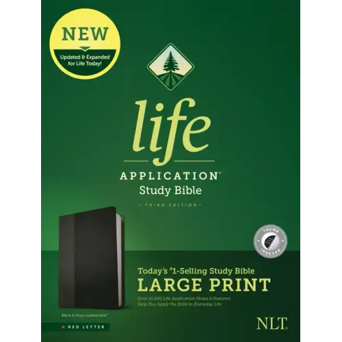 NLT Life Application Study Bible, Third Edition, Large Print (Leatherlike, Black/Onyx, Indexed)