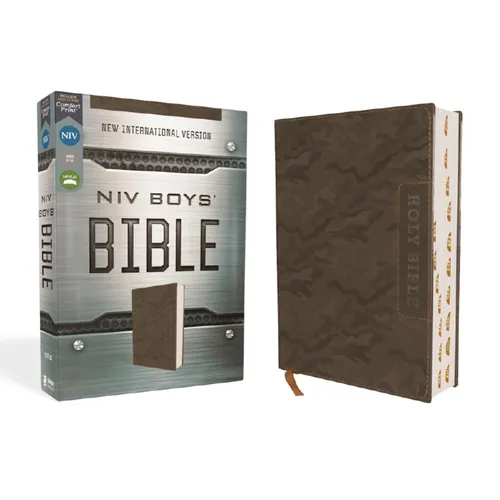 Niv, Boys' Bible, Leathersoft, Brown Camo, Thumb Indexed Tabs, Comfort Print