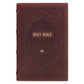 KJV Bible Giant Print Standard-Size (Full-Grain Leather, Dark Brown)