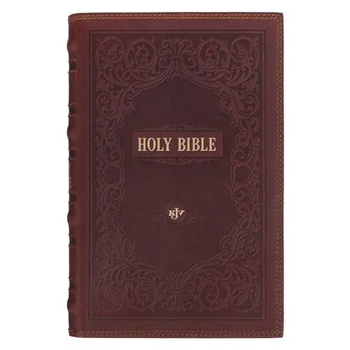 KJV Bible Giant Print Standard-Size (Full-Grain Leather, Dark Brown)