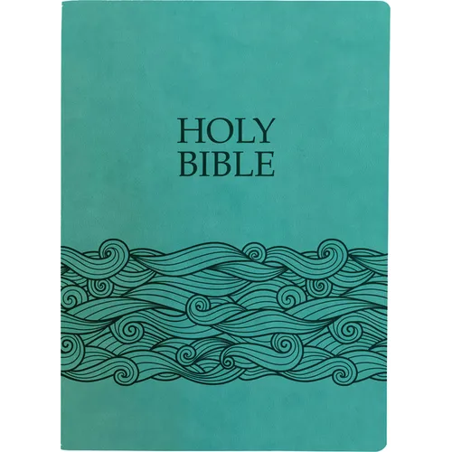 KJV Holy Bible, Wave Design, Large Print, Coastal Blue Ultrasoft: (Red Letter, Teal, 1611 Version)