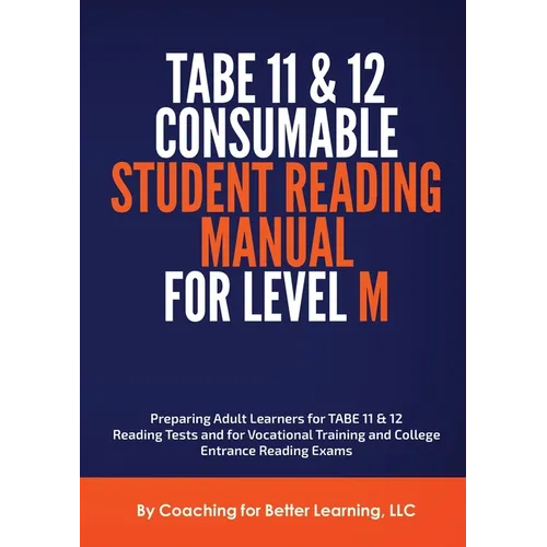 TABE 11 and 12 Consumable Student Reading Manual for Level M