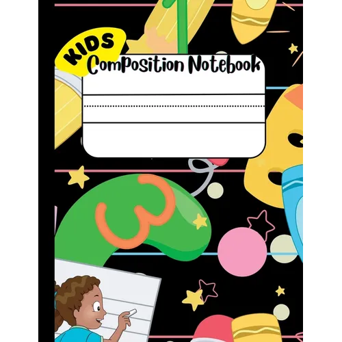 Composition Notebook for Kids: Draw and Write Journal for kids with Cut and Paste picture writing prompts, Fry's Sight Word List and Penmanship Practi