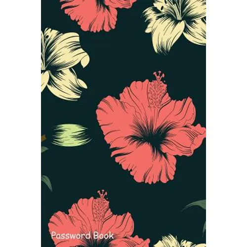 Password Book: Include Alphabetical Index With Black Seamless Floral Pattern