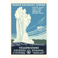 Vintage Journal Yellowstone National Park Travel Poster, Old Faithful