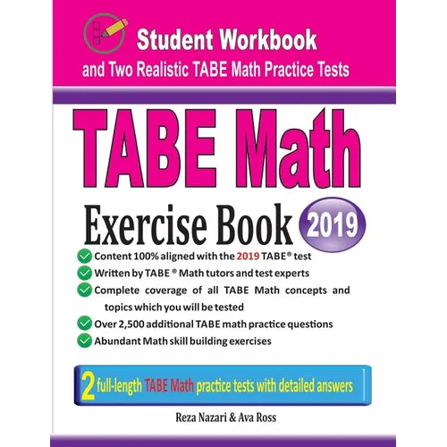 TABE Math Exercise Book: Student Workbook and Two Realistic TABE Math Tests