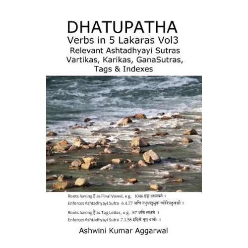 Dhatupatha Verbs in 5 Lakaras Vol3: Relevant Ashtadhyayi Sutras, Vartikas, Karikas, GanaSutras, Tags & Indexes