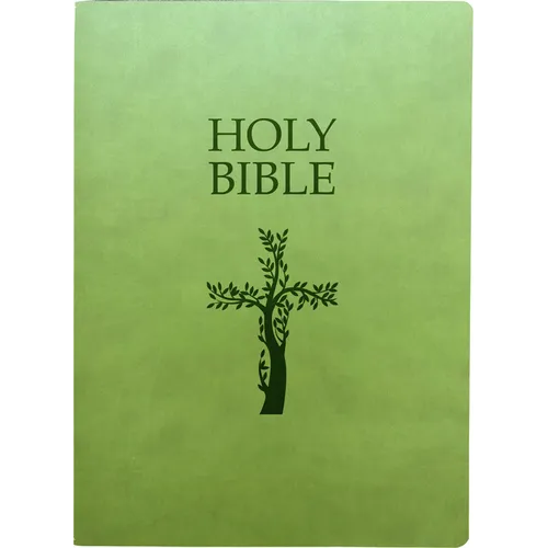KJV Holy Bible, Cross Design, Large Print, Olive Ultrasoft: (Red Letter, Green, 1611 Version)
