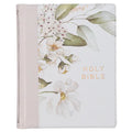 KJV Note-Taking Bible Faux Leather Hc Gray Floral Printed