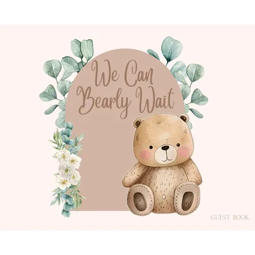 Bear Baby Shower hardback Guest Book (landscape)