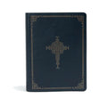 CSB Ancient Faith Study Bible, Navy Leathertouch: Black Letter, Church Fathers, Study Notes and Commentary, Ribbon Marker, Sewn Binding, Easy-To-Read