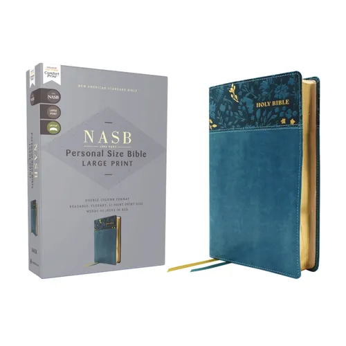 Nasb, Personal Size Bible, Large Print, Leathersoft, Teal, Red Letter, 1995 Text, Comfort Print