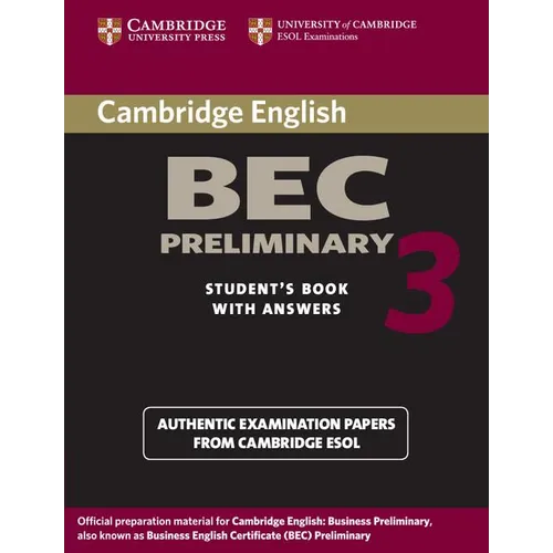 Cambridge Bec Preliminary 3 Student's Book with Answers