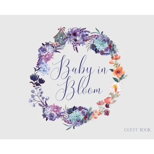 Baby in Bloom, Baby Shower hardback Guest Book (landscape)