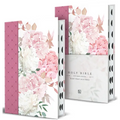 KJV Holy Bible, Giant Print Large Format, Hardcover Pink with Flowers with Ribbon Marker, Red Letter, and Thumb Index