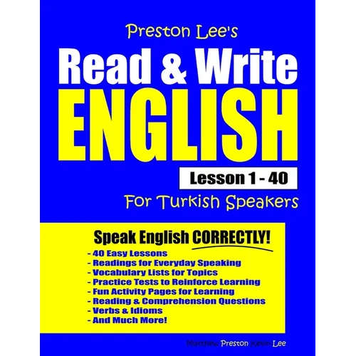 Preston Lee's Read & Write English Lesson 1 - 40 For Turkish Speakers