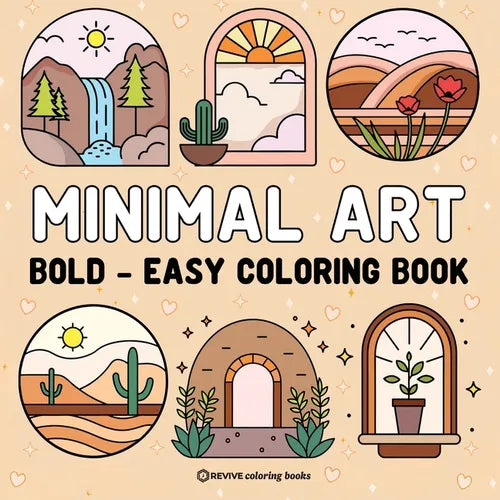 Bold & Easy Minimal Art Coloring Book for Adults & Teens: Stress Relief Coloring
