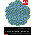 Stress Therapy Geometric Coloring Books: Stress relief coloring books for adults with 24 Stunning Geometric Grayscale Images - Paperback