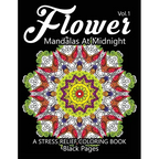 Flower Mandalas at Midnight Vol.2: Black pages Adult coloring books Design Art Color Therapy - Paperback