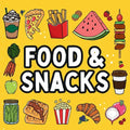 Food and Snacks Coloring Book: Bold and Easy Designs for Both Seniors and Kids